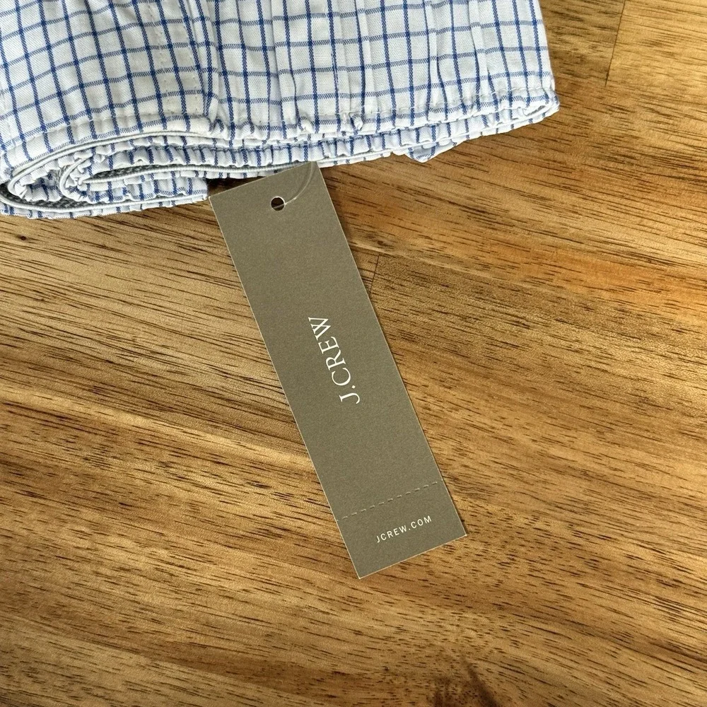 NWT J CREW Boxer Short Underwear Sz M Blue Check Classic Comfort Oarsman